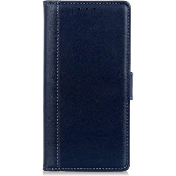 Shop4 - Oppo A53 Hoesje - Wallet Case Grain Blauw