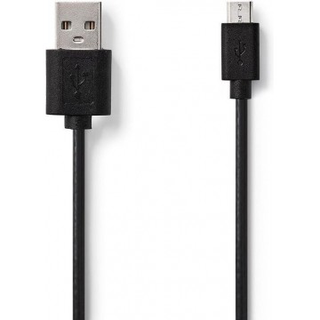 Nedis CCGP60500BK20 USB-kabel 2 m 2.0 USB-A Micro-USB B Zwart