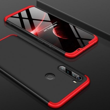 Let op type!! Voor Xiaomi Redmi Note 8T GKK Drietraps Splicing Full Coverage PC Case (Black+Red)