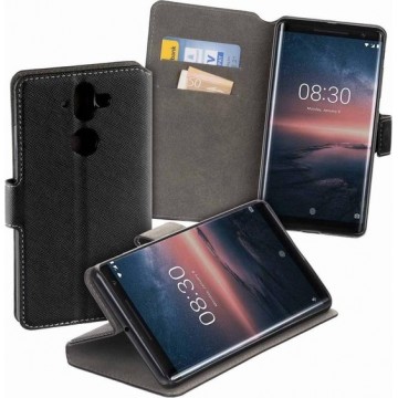 MP case Zwart bookcase style Nokia 8 Sirocco wallet case hoesje