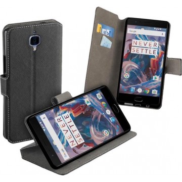 MP Case zwart book case style voor OnePlus 3T wallet case