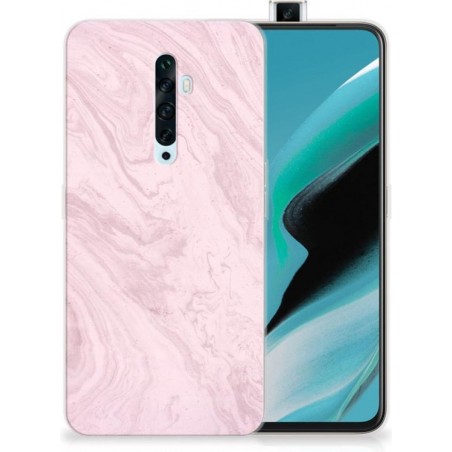 OPPO Reno2 Z TPU Siliconen Hoesje Marble Roze - Origineel Cadeau Vriendin