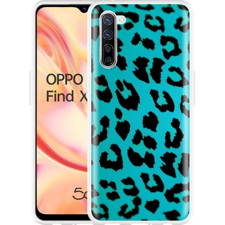 Oppo Find X2 Lite Hoesje Luipaard Groen Zwart