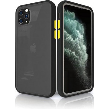 HYBRID | Silica Gel + TPU Transparant Shockproof Backcover iPhone 11 - Zwart