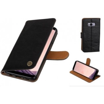 MP Case® PU Leer Vintage Look Zwart Hoesje voor Samsung Galaxy S8 book case wallet case