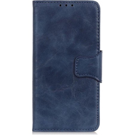 Shop4 - Motorola One Fusion Plus Hoesje - Wallet Case Cabello Blauw