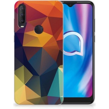 Siliconen Back Cover Alcatel 1S (2020) Doorzichtig Hoesje Polygon Color