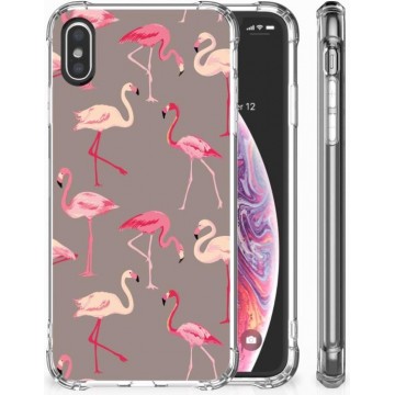 iPhone Xs | X/10 Shockproof Siliconen Hoesje  Flamingo