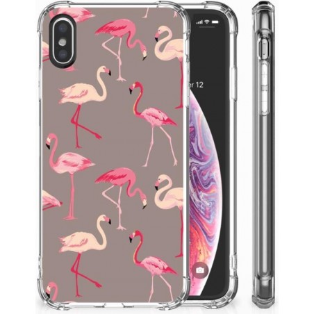 iPhone Xs | X/10 Shockproof Siliconen Hoesje  Flamingo