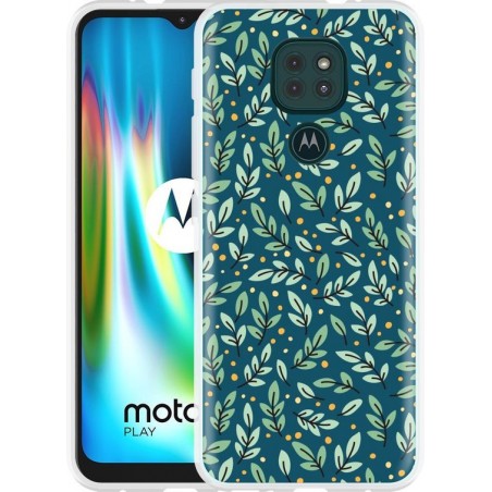 Motorola Moto G9 Play Hoesje Blaadjespatroon