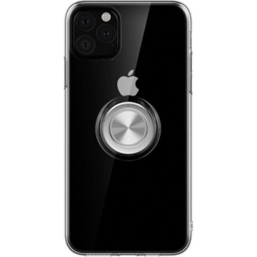Luxe Magnetische Back cover voor Apple iPhone 11 Pro Max - Transparant TPU - Magneet voor autohouder - Kickstand