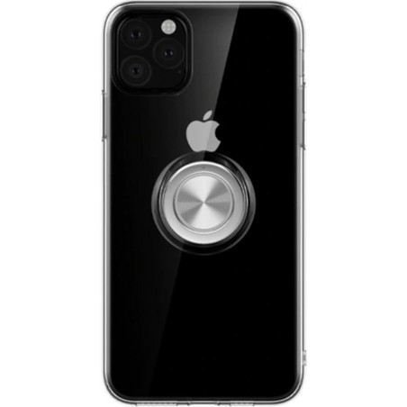 Luxe Magnetische Back cover voor Apple iPhone 11 Pro Max - Transparant TPU - Magneet voor autohouder - Kickstand