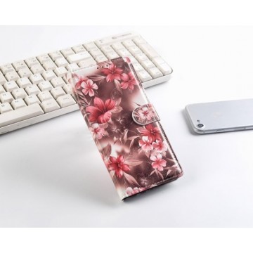 P.C.K. Hoesje/Boekhoesje/Bookcase/Book/Bookcase/Bookcase luxe Bruine bloemen print geschikt voor Samsung Galaxy A51