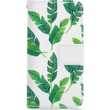 FOONCASE iPhone 6 Plus hoesje - Bookcase - Flipcase - Hoesje met pasjes - Banana leaves / Bananen bladeren