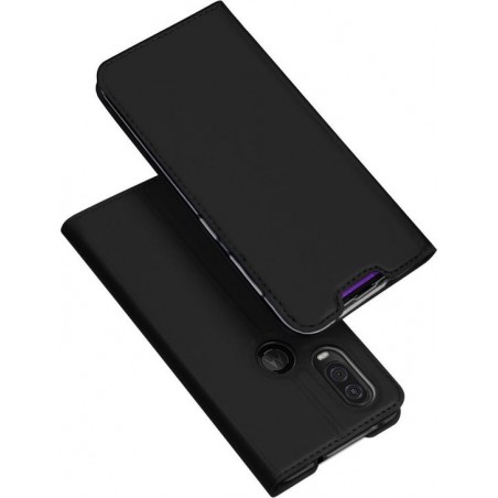 Luxe zwart agenda wallet hoesje Motorola One Vision