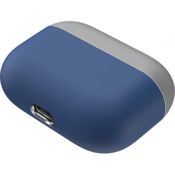 Let op type!! Voor Apple AirPods Pro twee-kleuren draadloze oortelefoon beschermhoes (grijs blauw)