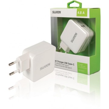 Sweex USB-A en USB-C lader met Smart IC - 4,8A / wit