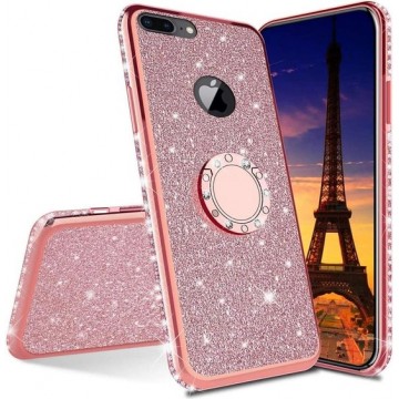 Huawei Y6 2018 Backcover - Roze - Magnetisch- Glitter - Soft TPU