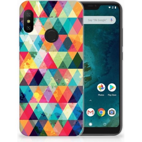 Xiaomi Mi A2 Lite Uniek TPU Hoesje Geruit