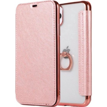 Apple iPhone 11 Flip cover - Roze - Hoogwaardig PU leer - Soft TPU - Folio hoesje