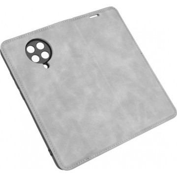 Mobigear Magnetic Retro Luxe Wallet Hoesje Grijs Xiaomi Poco F2 Pro
