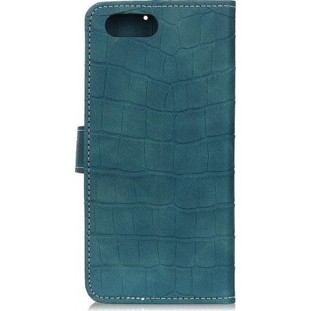 Mobigear Krokodil Luxe Wallet Hoesje Groen Apple iPhone SE (2020) / 8 / 7