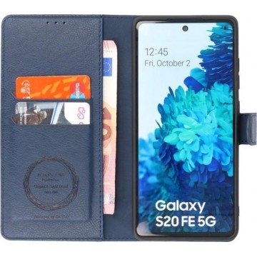 Bestcases Book Case Telefoonhoesje - Kaarthouder Portemonnee Hoesje - Wallet Cases - Samsung Galaxy S20FE - Navy