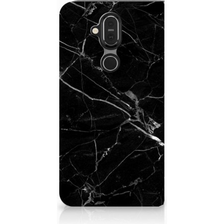 Standcase Nokia 8.1 Marmer Zwart