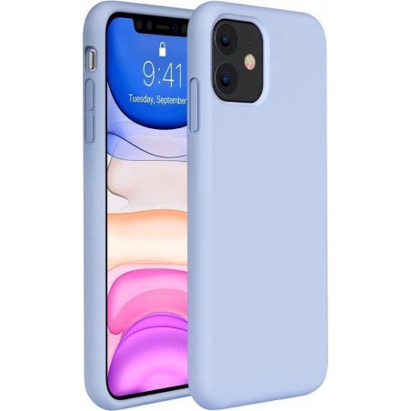 Silicone case iPhone 11 - paars + glazen screen protector
