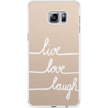 Samsung S6 Edge Plus hoesje - Live, love, laugh | Samsung Galaxy S6 Edge+ case | Hardcase backcover zwart