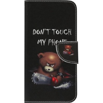 ADEL Kunstleren Book Case Pasjes Hoesje voor Samsung Galaxy A70(s) - Don't Touch My Phone Beren