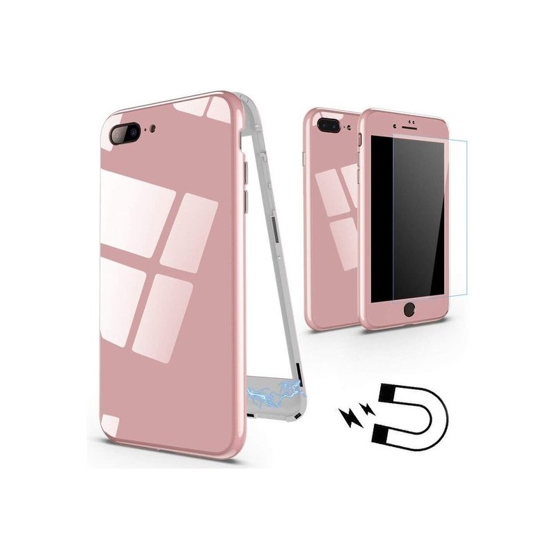 eetbaar Wegrijden Migratie Magnetische case met voorglas en gekleurd achter glas voor de iPhone 6  Plus/ 6S Plus - roze - Elektronica - telefoonshop.net 35% Korting!