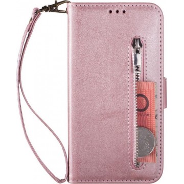 Shop4 - Samsung Galaxy A50 Hoesje - Wallet Case Cabello met Ritssluiting Rosé Goud