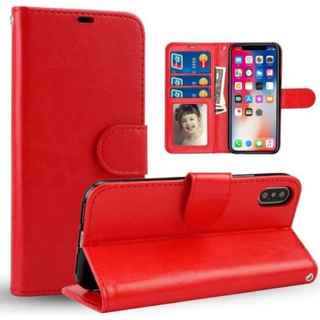 Chique Lederen hybride telefoon hoesje voor iPhone 5 | iPhone SE (oud model)| Rood