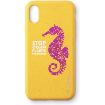 Wilma Smartphone Eco Case Bio Degradeable Stop Ocean Plastic Seahorse Yellow voor iPhone Xr