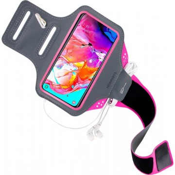 Mobiparts Comfort Fit Sport Armband Samsung Galaxy A70 (2019) Neon Pink