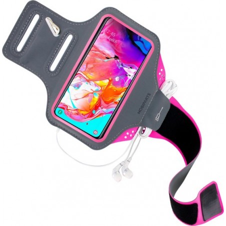 Mobiparts Comfort Fit Sport Armband Samsung Galaxy A70 (2019) Neon Pink