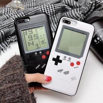 iPhone 7 / 8 Werkende Gameboy Case Zwart | Siliconen Retro Hoesje | Met 26 spellen