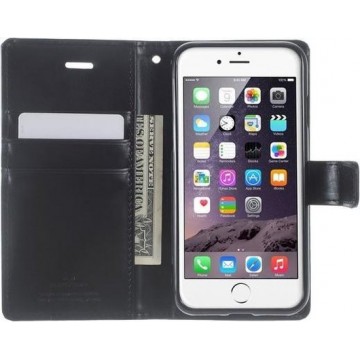 Mercury Blue Moon Case iPhone 7 8 SE 2020 Hoesje - Pasjeshouder Zwart