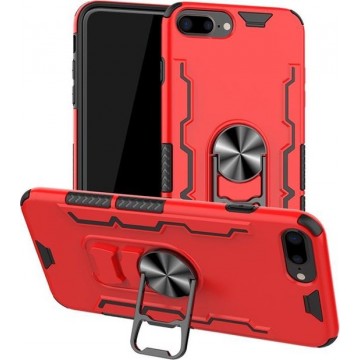 Voor iPhone 7 Plus & 8 Plus schokbestendige pc + TPU beschermhoes met bieropener en autohouder (rood)