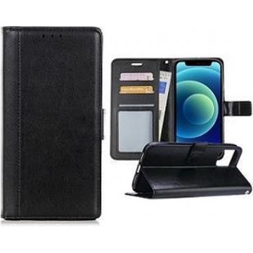 iPhone 12 Hoesje Wallet Case Zwart