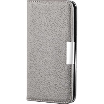Mobigear Litchi Magnetic Wallet Book Case Grijs Apple iPhone 12 Mini