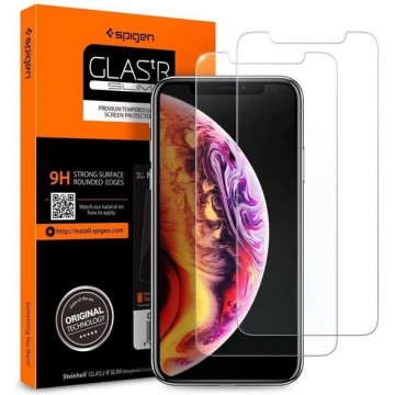 Spigen Dual Pack Glas tR Slim Apple iPhone Xr Tempered Glass - 064GL25106