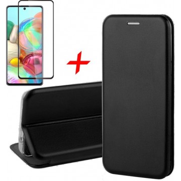 Samsung A71 Hoesje en Samsung A71 Screenprotector - Samsung Galaxy A71 Hoesje Book Case Wallet + Screenprotector Full - Zwart