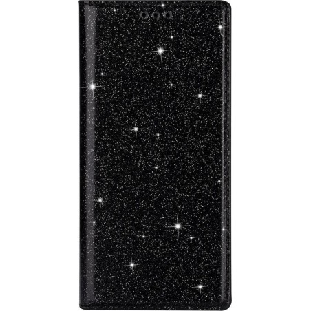 Samsung Galaxy A41 Hoesje - Book Case Glitter - Zwart
