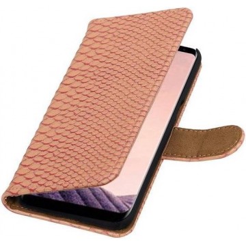 Wicked Narwal | Snake bookstyle / book case/ wallet case Hoesje voor Samsung Galaxy S8 Plus Licht Roze
