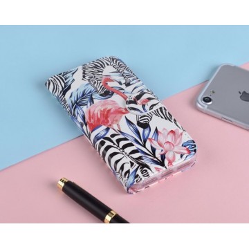 P.C.K. Hoesje/Boekhoesje luxe Flamingo print geschikt voor Samsung Galaxy A20E