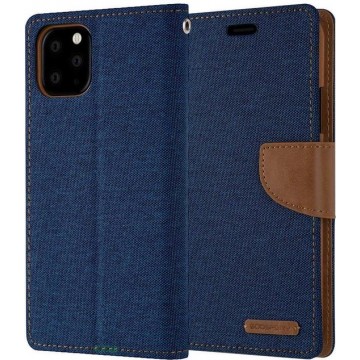 Apple iPhone 12 Pro Denim Bookcase - Blauw - Spijkerstof - Portemonnee hoesje