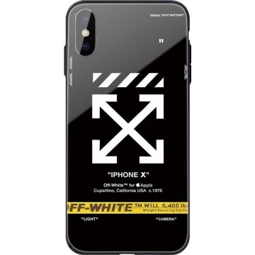iPhone X / XS (10) Case Cover - Bescherm hoes - Off-White - Zwart - Geschikt voor Apple iPhone 10 - gerrey.