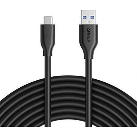 Anker PowerLine USB A naar USB C kabel 3m - Zwart